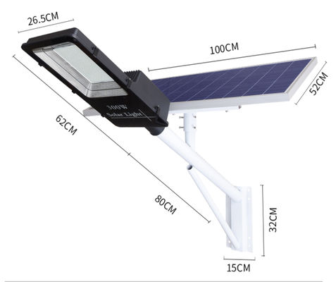 60W 1300LM Solar Powered LED Street Lights 5000mA For Garden