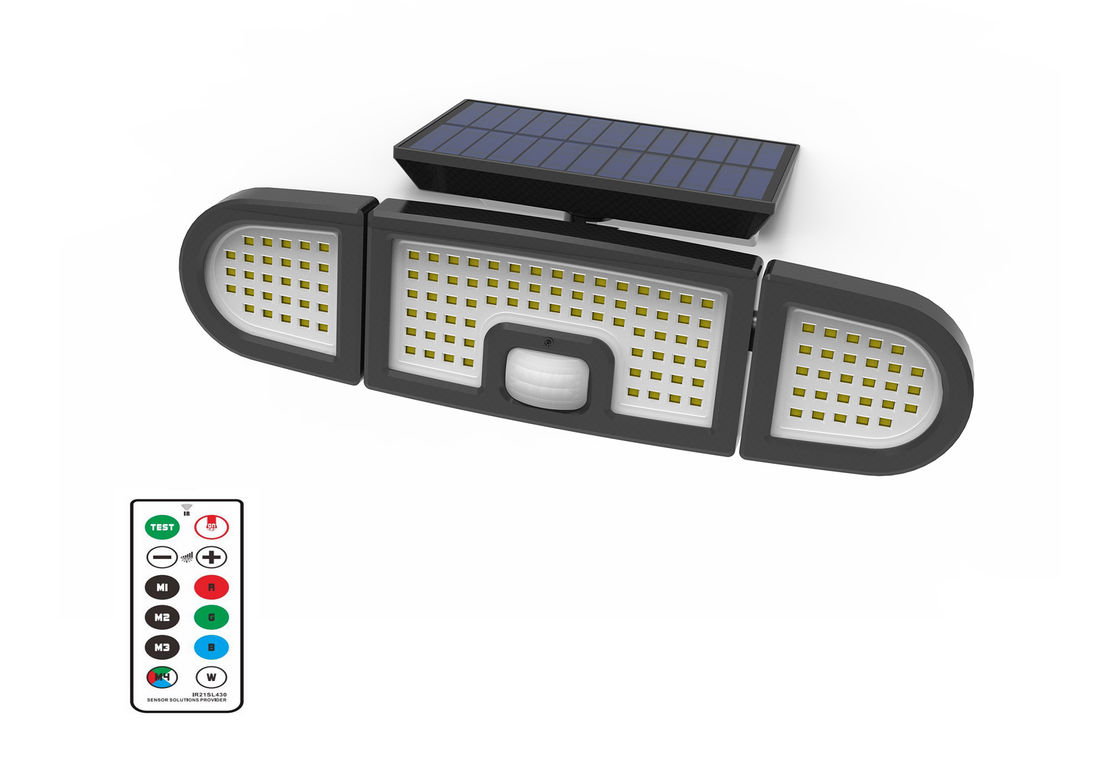6000K 5.5V Outdoor Wall Mounted Solar Lights , 8m Detection PIR Senor Street Light