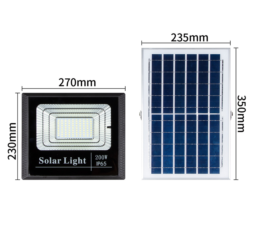 PC Cover 480lm LiFePO4 Solar Panel Flood Lights IP65 Waterpfoof 200W 16Wh